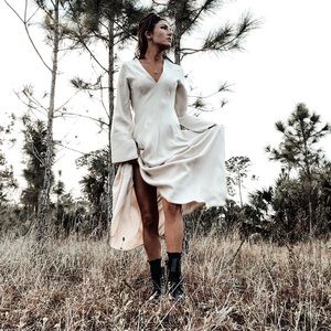 Zara long thick dress bone color size small